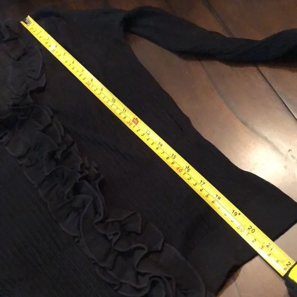 Anne Fontaine Veronica ribbed cotton semi-sheer button ruffle trim cardigan - Picture 12 of 14